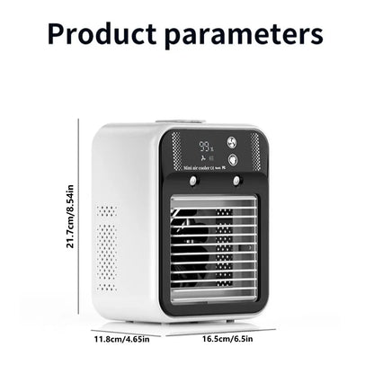 Portable Air Cooler Evaporative, Battery Powered Fan, Personal Portable AC with 2 Speeds & 2 Mist Modes, Rechargeable Air Cooler with 1800Mah Battery, Quiet Air Cooler for Room Car Office Outdoor